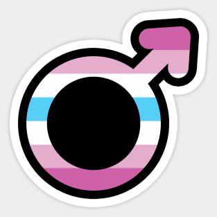 Femboy Male Gender Symbol with Femboy Striped Flag Sticker